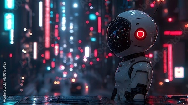 Fototapeta Futuristic Robot City Streets