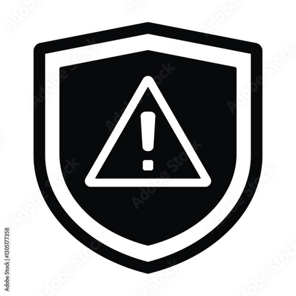 Fototapeta Security, Shield, and Warning Icon - Vector Graphic for Protection and Alerts