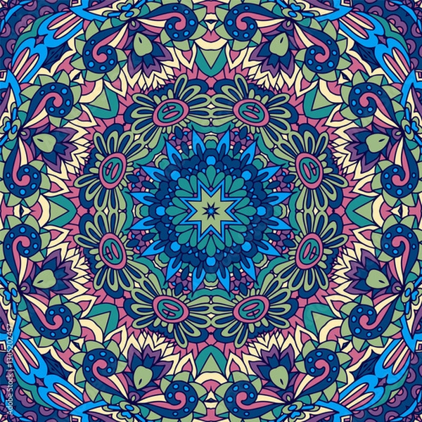Obraz Abstract festive colorful mandala vector ethnic tribal pattern