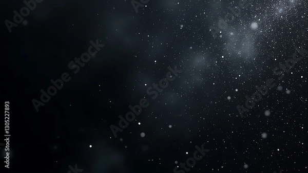 Fototapeta black background grainy texture transparent dust overlay snowy noise particles creating ethereal