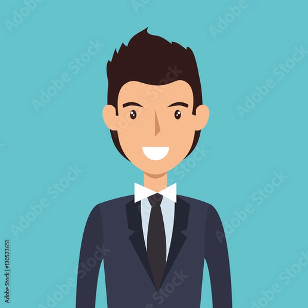 Fototapeta businessman character avatar icon vector illustration design