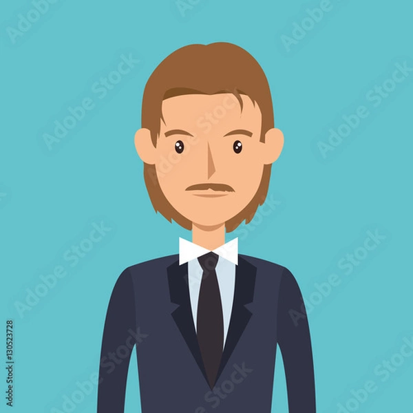 Obraz businessman character avatar icon vector illustration design