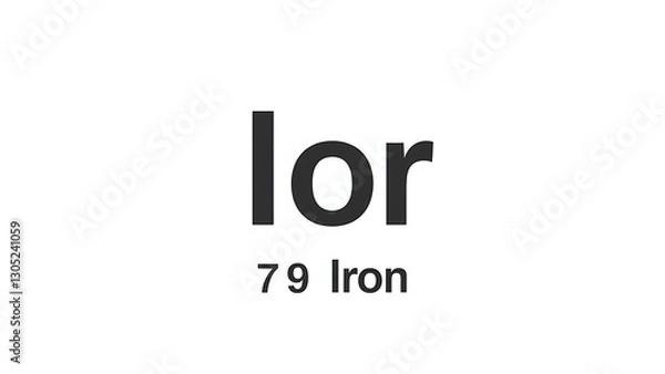 Fototapeta iron icon white background periodic table elements simple design educational