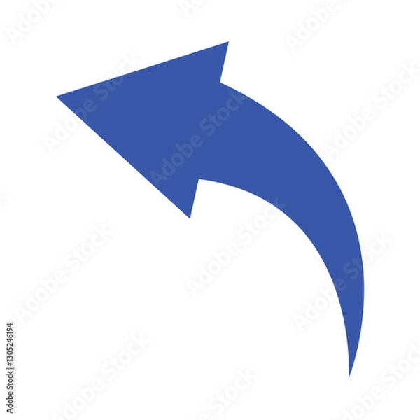 Fototapeta Blue curve arrow icon set. Blue curve arrow icon set. Long blue arrow icon set. Curve arrow vector illustration. EPS 10