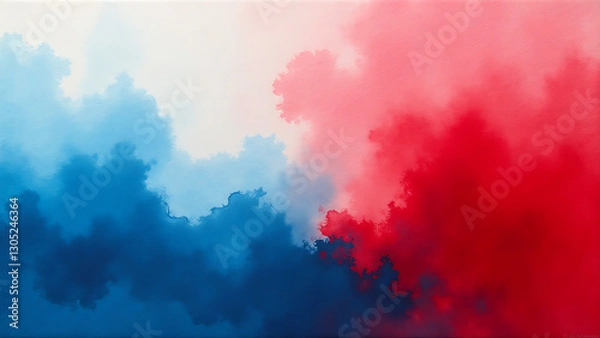 Fototapeta rough painted ink gradients red blue white background create blurred textured