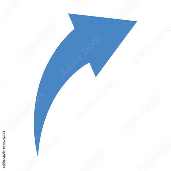 Fototapeta Blue curve arrow icon set. Blue curve arrow icon set. Long blue arrow icon set. Curve arrow vector illustration. EPS 10