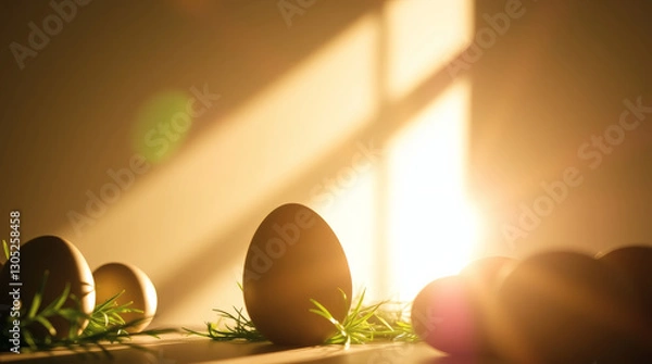 Obraz easter design easter eggs in light | generative AI