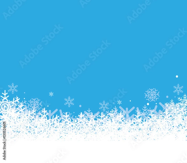 Fototapeta blauer Hintergrund mit Schneeflocken