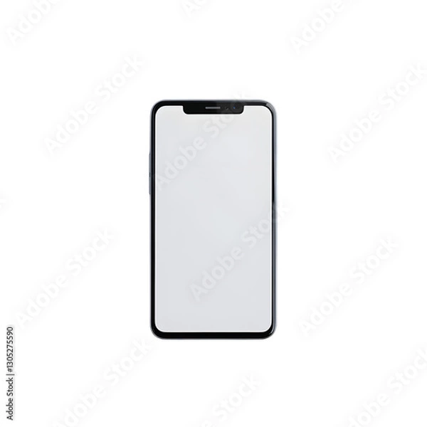 Fototapeta Isolated front-facing smartphone with a blank display, ideal for graphic designers