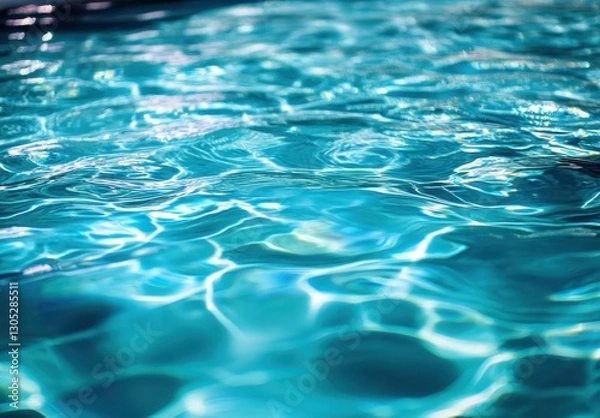 Fototapeta Crystal Clear Water Surface with Gentle Ripples and Sunlight Reflections Creating a Stunning Abstract Pattern in Blue and Turquoise Shades