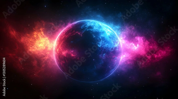 Fototapeta Cosmic Planet Blazing Nebula