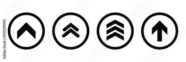 Fototapeta Swipe up icon vector. Scroll arrow pointing up. Swipe up arrow icon set isolated on white background.