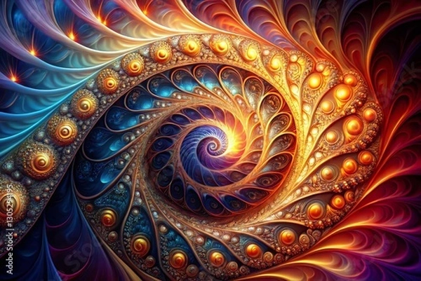 Fototapeta Elegant Spiral Transportation Lines: Abstract Surreal Texture Pattern Stock Photo