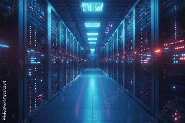 Fototapeta blue lights on the night city