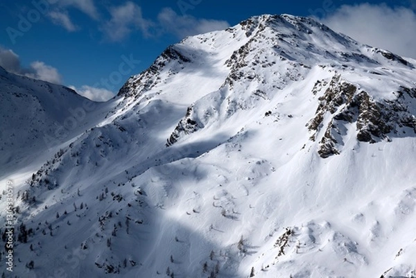 Fototapeta snow covered mountains in winter