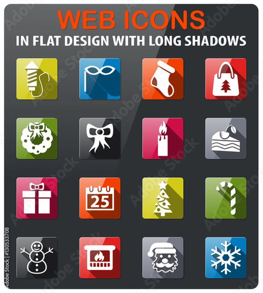 Fototapeta christmas icon set