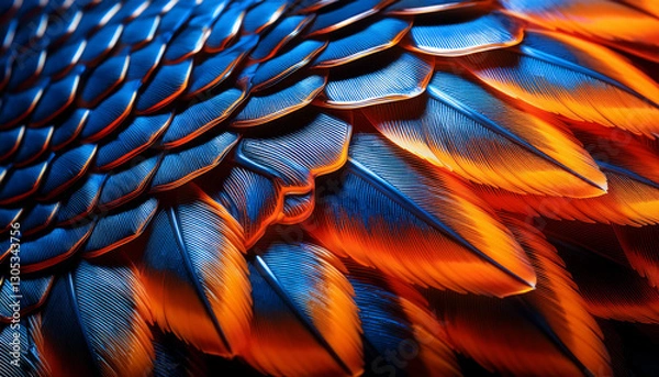 Obraz orange and blue feather background