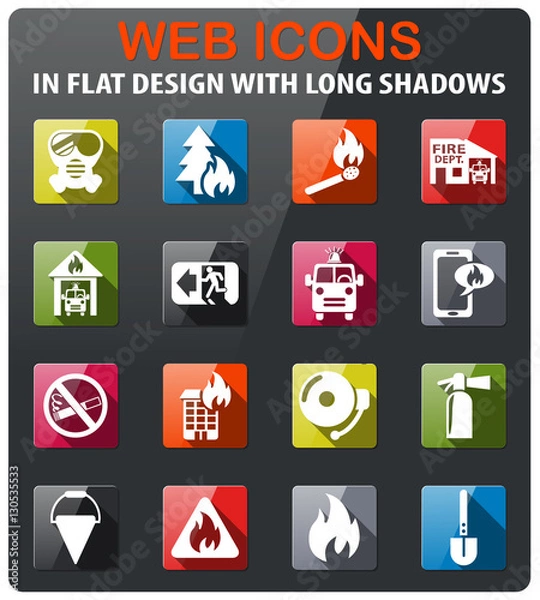 Obraz fire brigade icon set