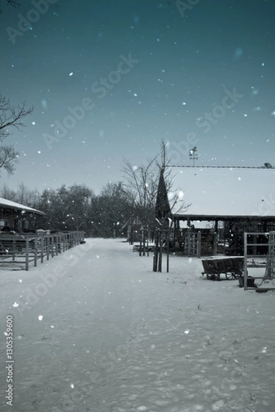 Obraz Winter auf einem Reiterhof