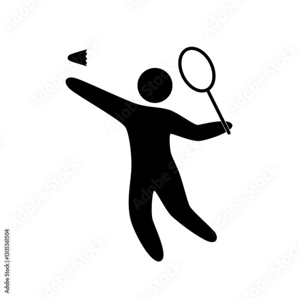 Obraz Badminton Player in Action Icon