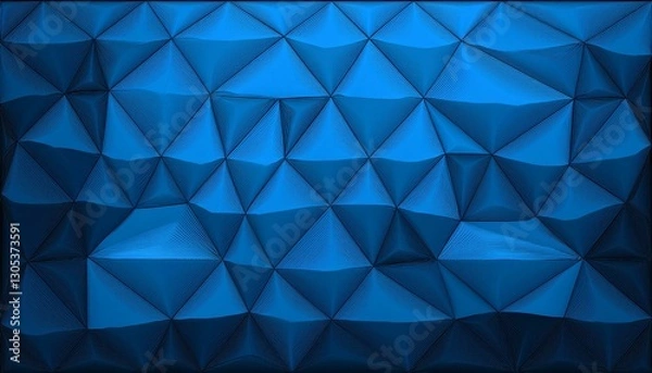 Fototapeta blue background with black abstract geometric pattern with texture triangle shapes in light and dark blue colors