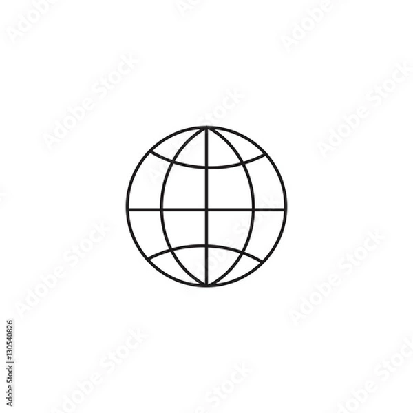 Fototapeta globe outline icon illustration