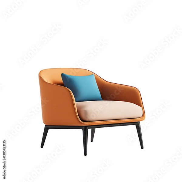 Obraz luxury cushioned armchair 3D render