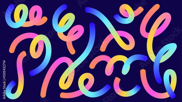 Fototapeta Colorful gradient strokes and swirls