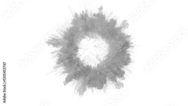 Obraz Realistic dry ice smoke clouds fog overlay perfect for compositing into your shots. Simply drop it in and change its blending mode to screen or add. 3d Illustration
