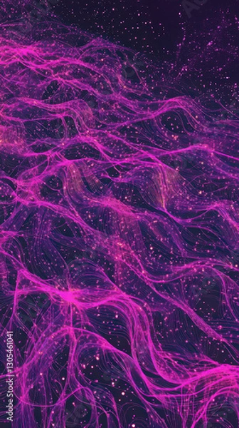 Obraz Abstract glowing energy waves with dynamic motion, mobile friendly