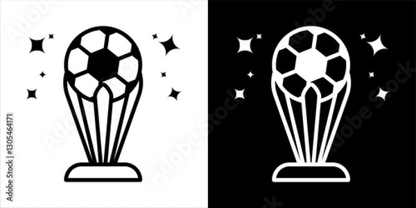 Obraz A black and white trophy icon