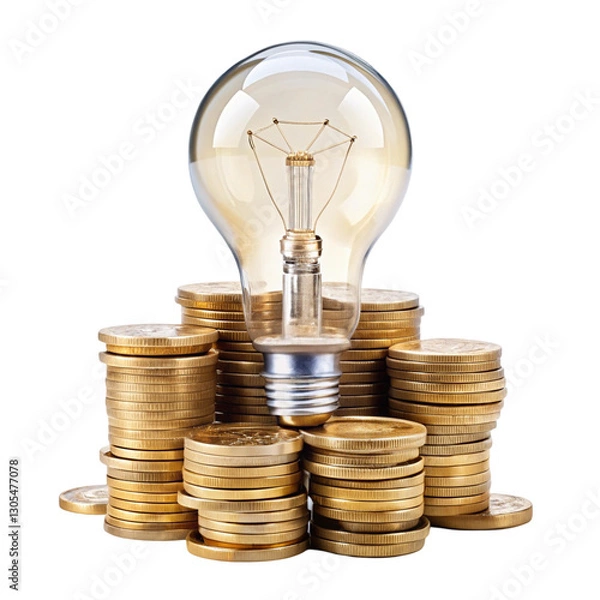 Obraz light bulb with money