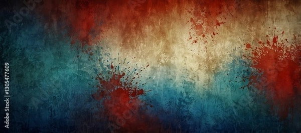 Fototapeta Patriotic Color Scheme Featuring a Distressed Grunge Overlay


