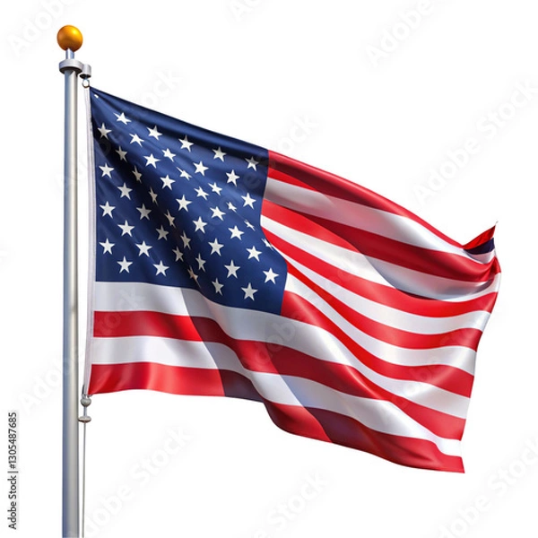 Obraz american flag isolated on white