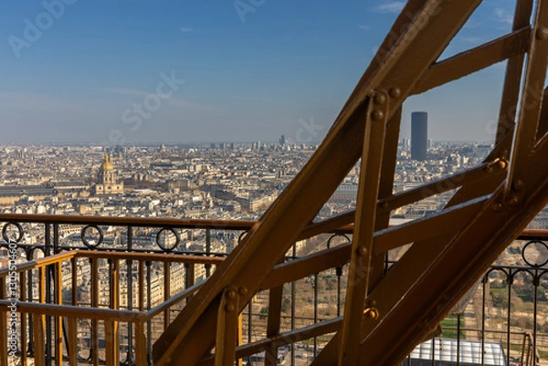 Fototapeta Vue de la ville de Paris de la tour Eiffel en France