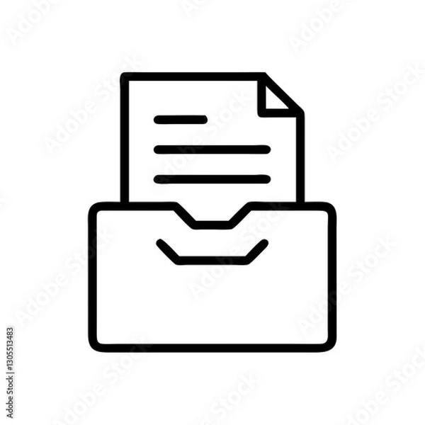 Fototapeta digital archive folder with documents in minimalistic style 