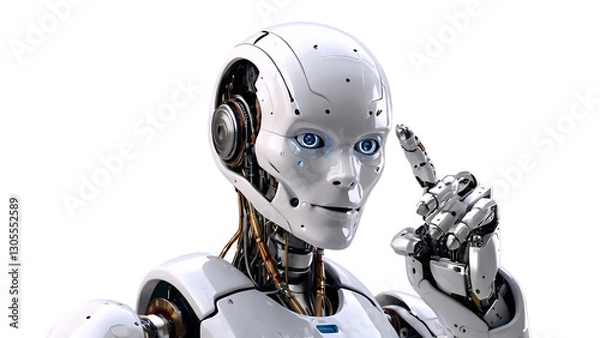 Obraz middle shot of a humanoid robot  isolated 