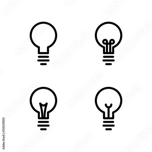 Fototapeta Bulb icon set. Light icon.