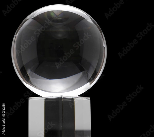 Obraz Crystal ball on black background