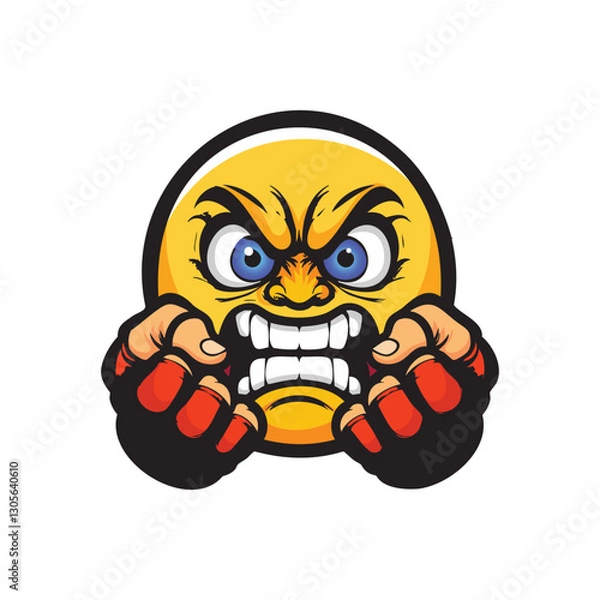 Fototapeta Angry Emote, Vector Mascot Cartoon Emotes – Angry, Rage & Furious Expressions | Gaming Stickers & Streamer Emotes