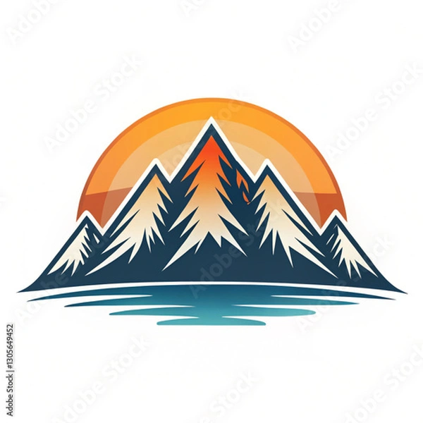 Fototapeta Mountain range horizon symbolizing adventure