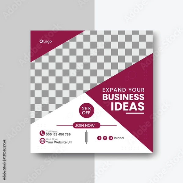 Fototapeta digital marketing business social media banner post design vector template