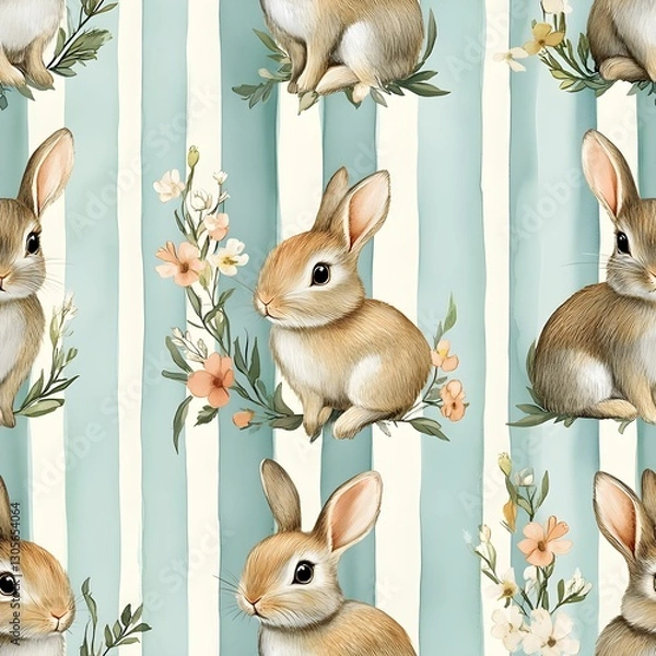 Obraz Seamless watercolor easter pattern