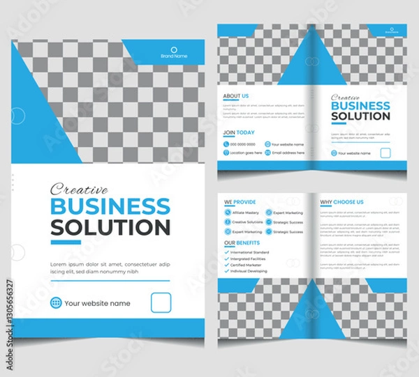 Fototapeta bifold brochure flyer cover vector template design or brochure catalog design vector template