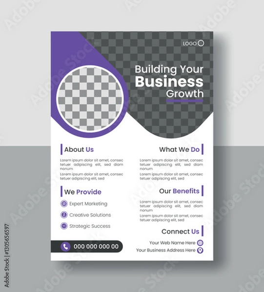Fototapeta digital marketing flyer brochure template design or leaflet poster design editable vector template