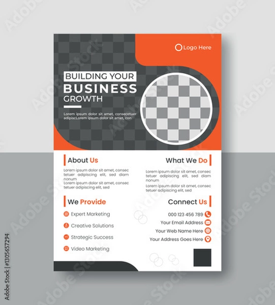 Fototapeta business flyer design template with modern layout or corporate business flyer design for marketing