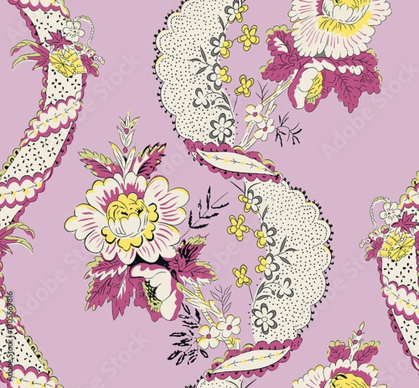 Fototapeta seamless pattern with abstract flowers