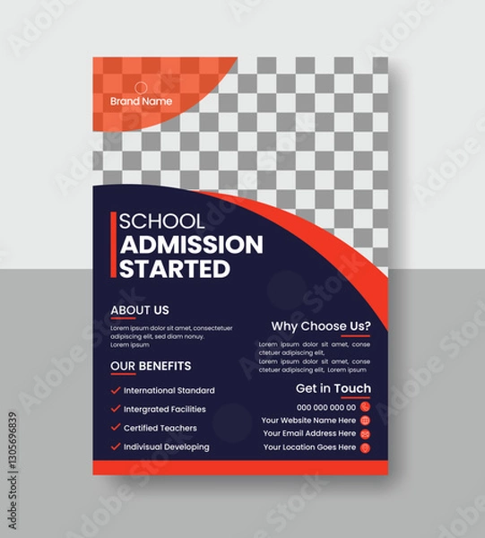 Obraz modern and minimal educational flyer design for school admission or flyer template for marketing