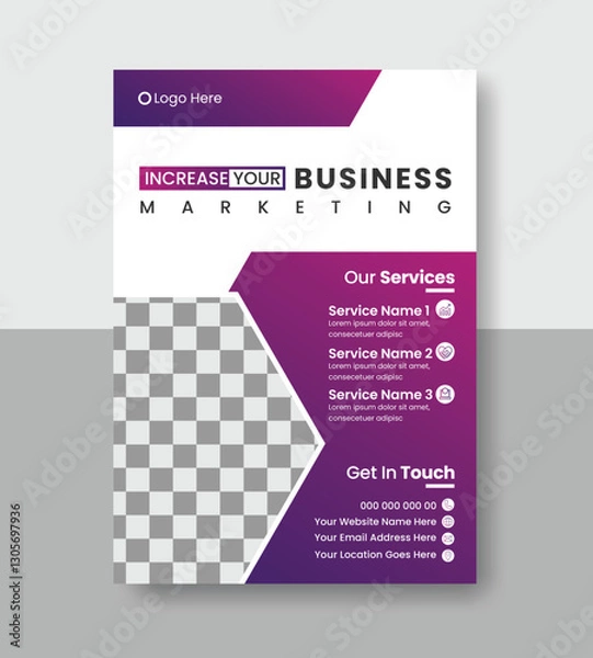 Fototapeta digital marketing agency business flyer design with modern layout premium vector template for print