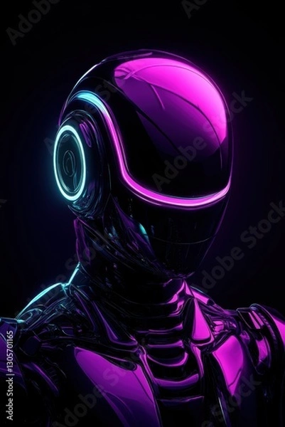 Fototapeta High tech background template design with theme of humanoid robot.